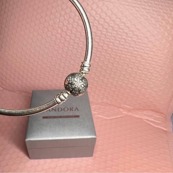 Pandora Limited Edition Unique Snowflake Bangle 7.5in - Picture 3 of 6